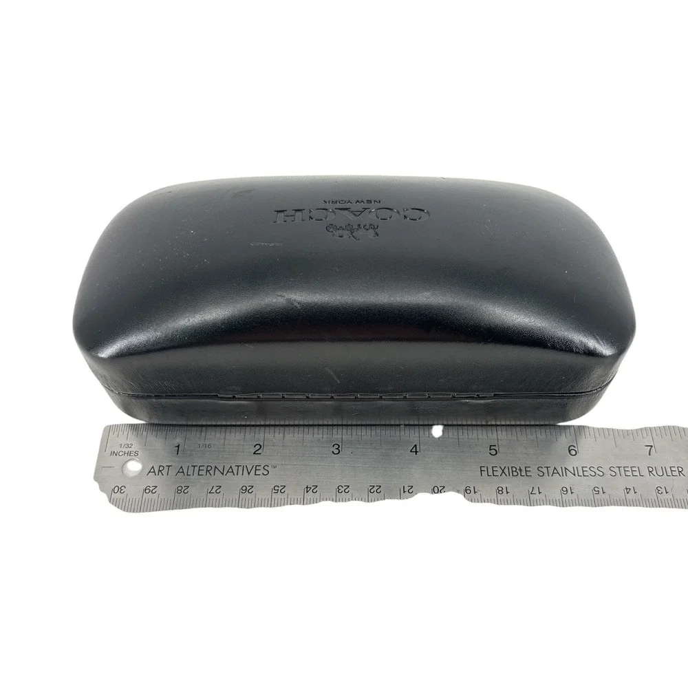 Coach Black Eyeglass Sunglass Case Hard Shell Clamshell Eyewear Logo New York